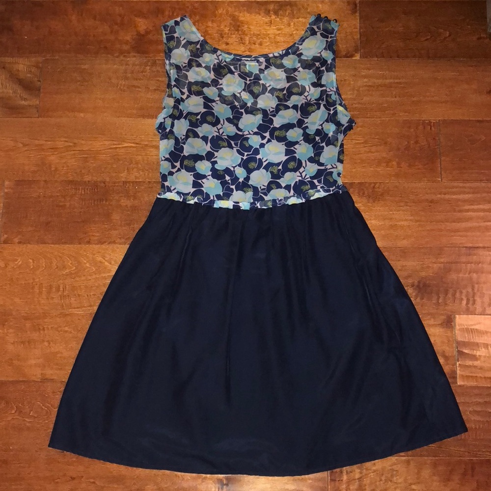Blue flower summer dress
